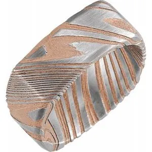 Damascus Steel 8 mm Patterned Square Band Size 9.5