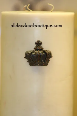 Decorative Candle Pin | Embellished Smoked Topaz Crystals Small Crown