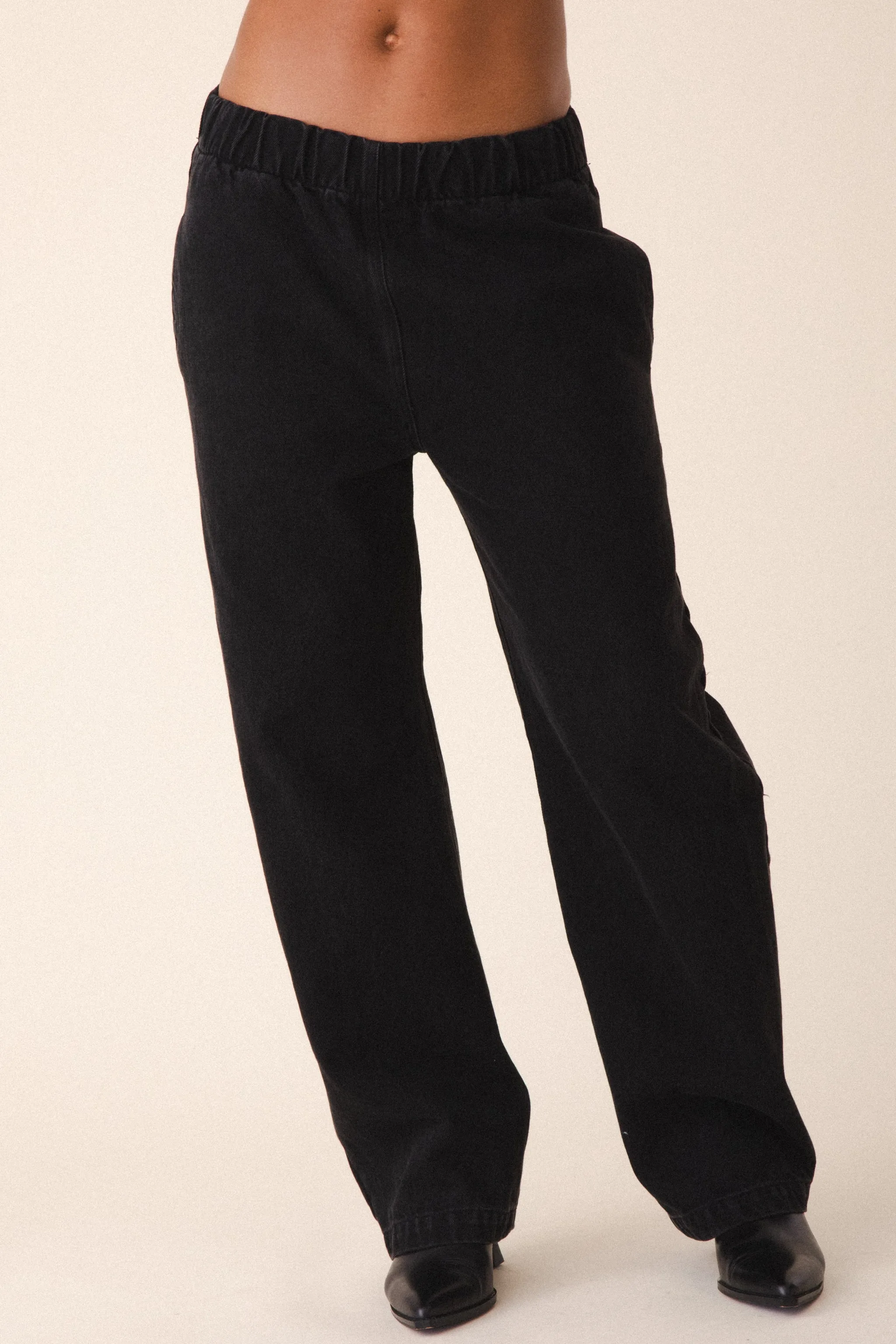 Denim Una Pant in Washed Black