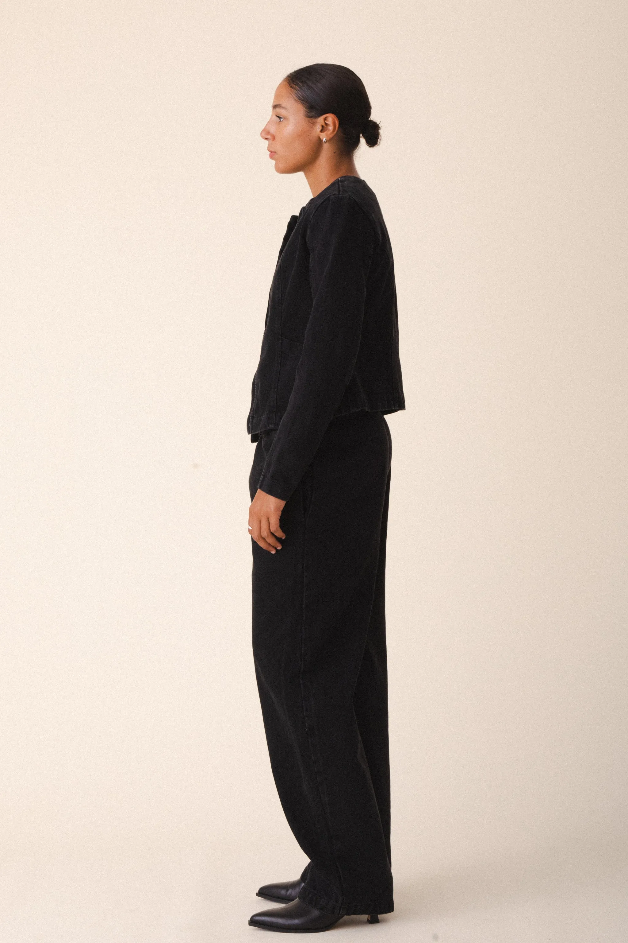 Denim Una Pant in Washed Black