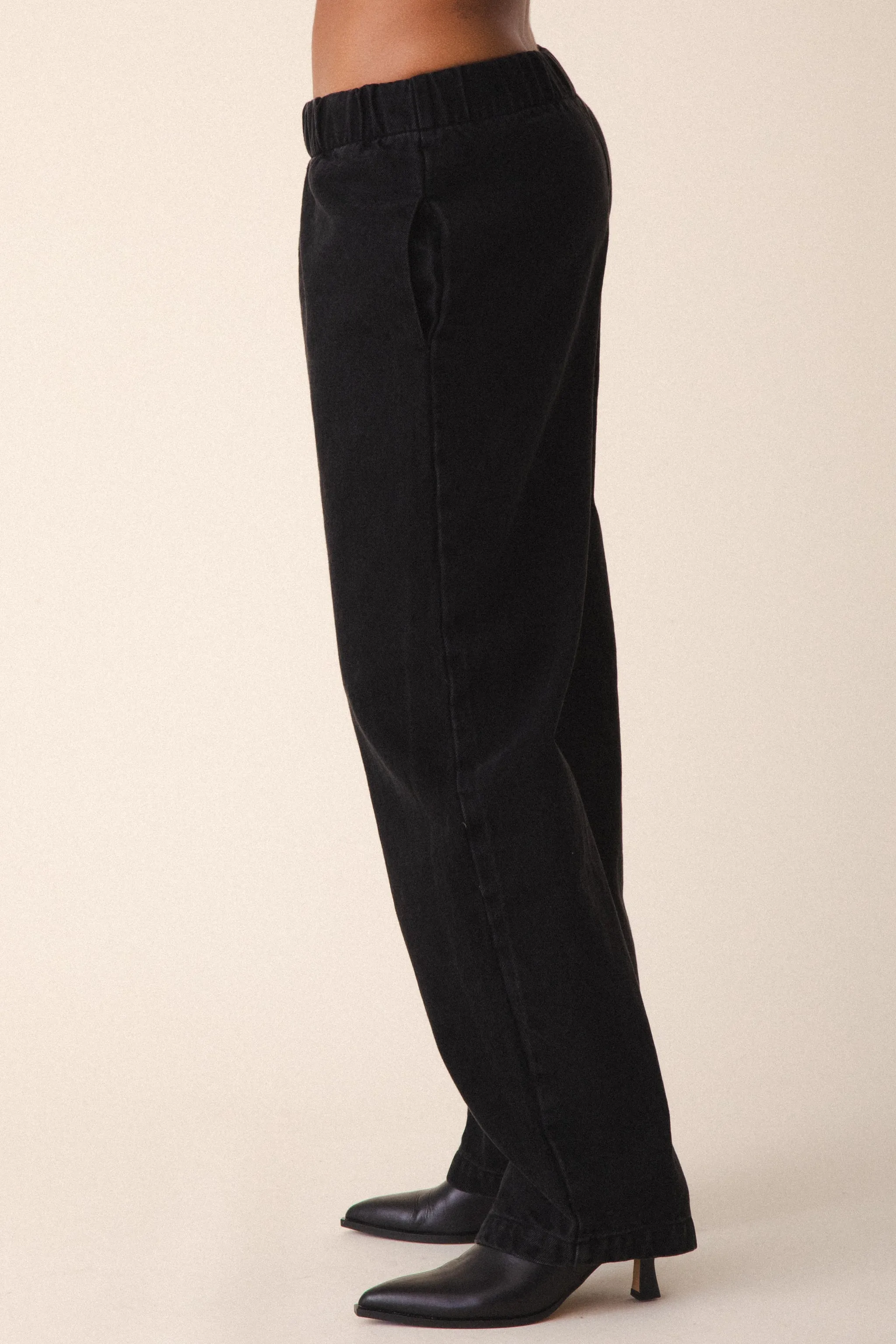Denim Una Pant in Washed Black