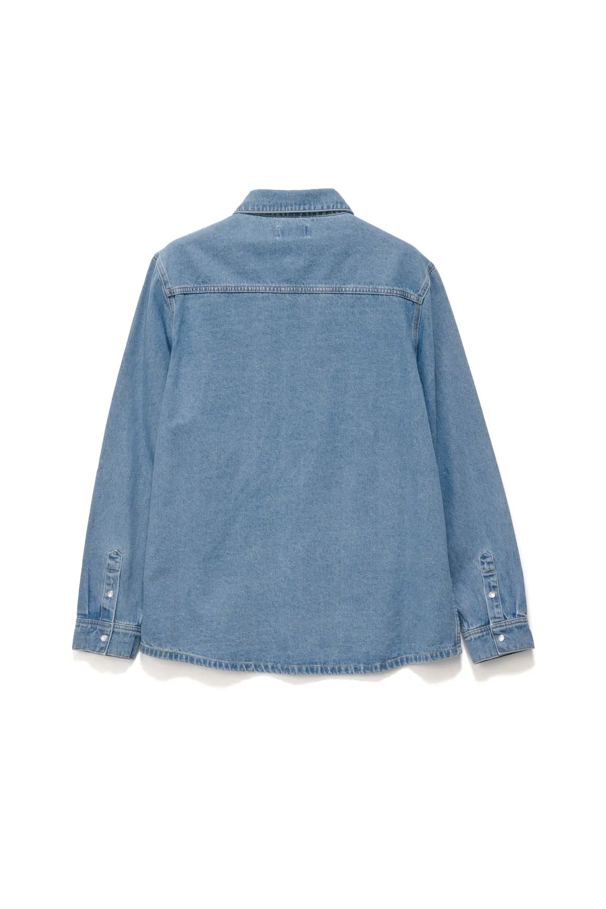 DENIM WESTERN LONG SLEEVE SHIRT - MID BLUE