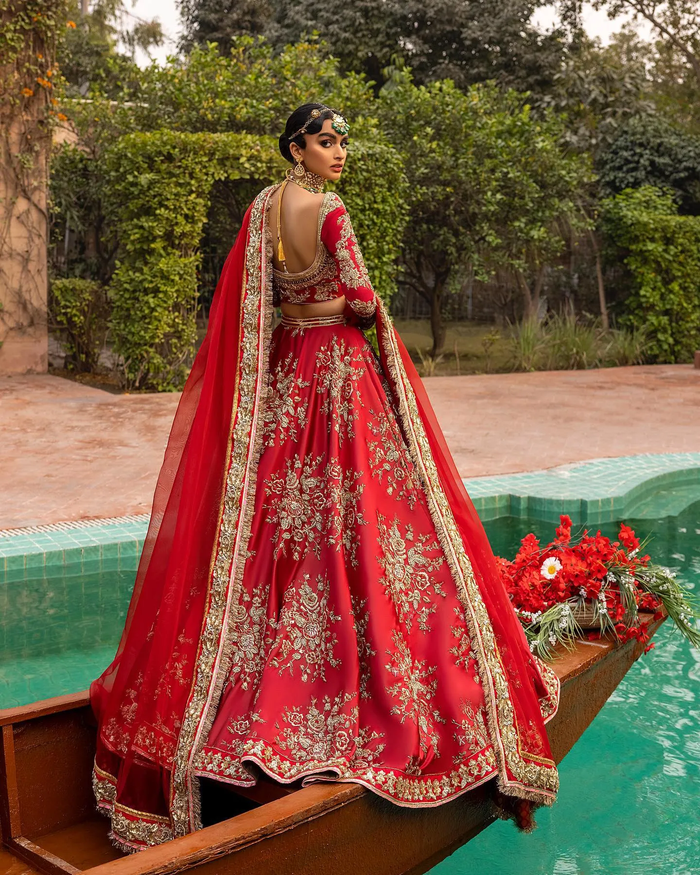 Designer Bridal Silk Crop Top Lehenga Choli for Wedding