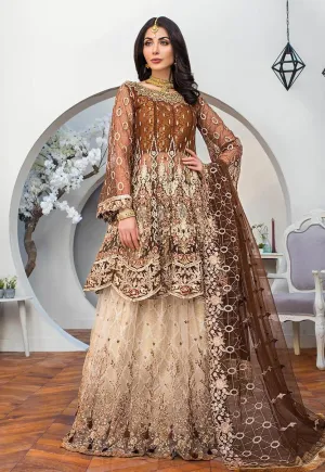 Designer Chiffon Party Frock with Embroidery  #M0115