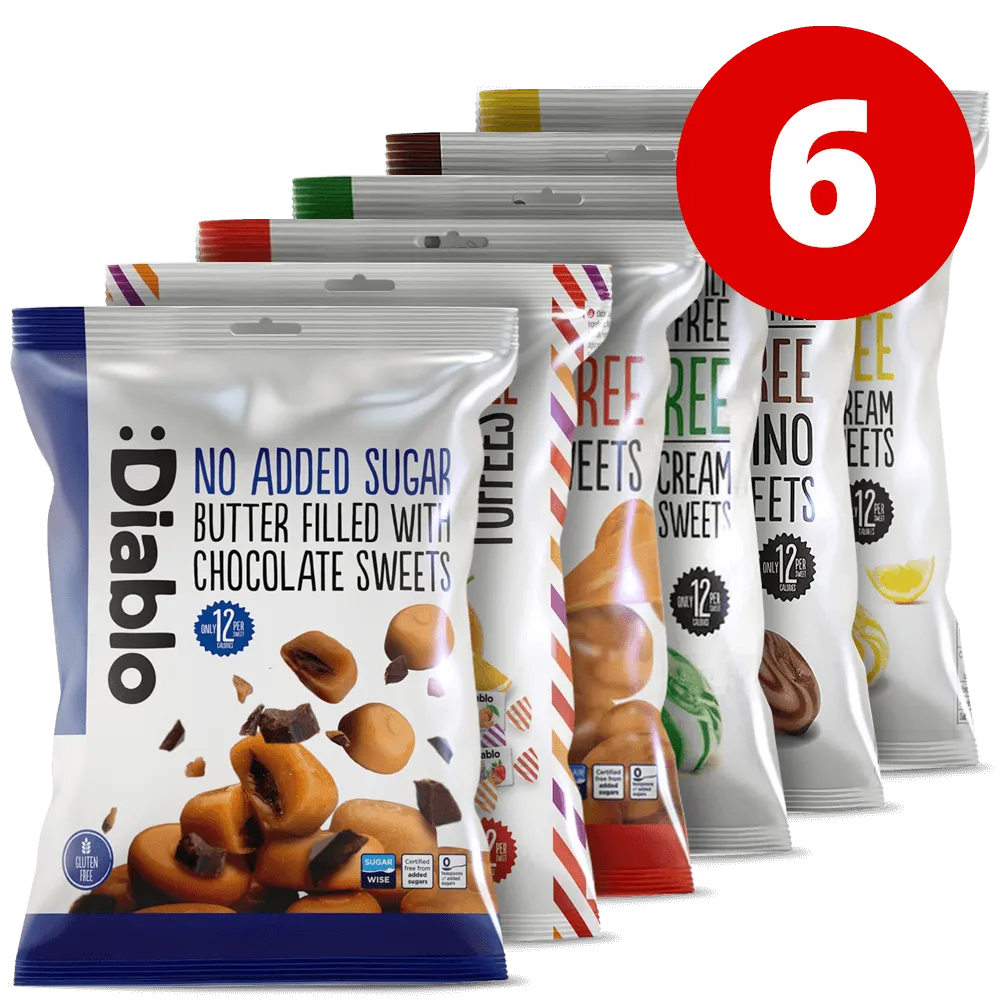 Diablo Sweets Mixed - 6x75g. (Sugar Free)
