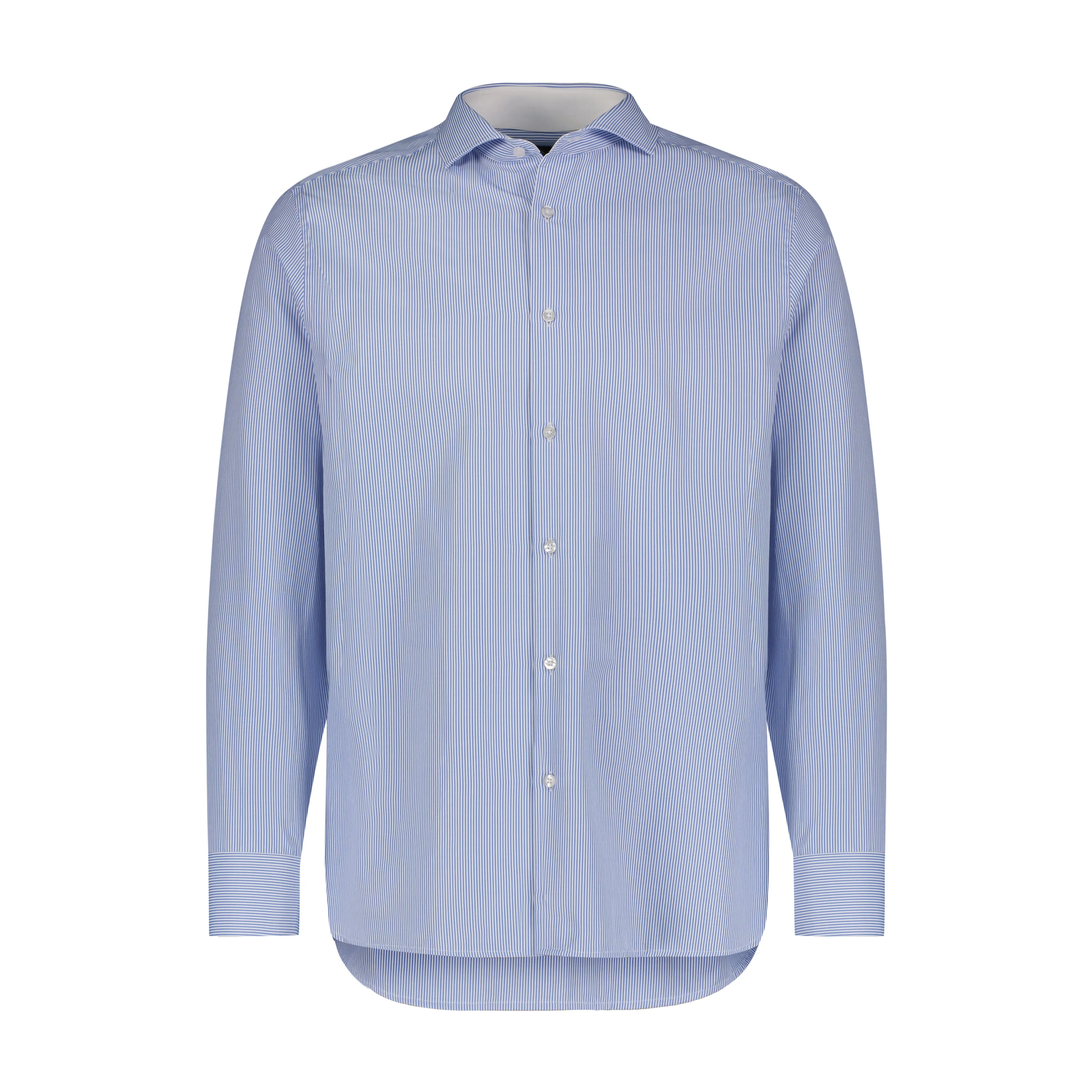 DIAGONAL BLUE STRIPE SHIRT