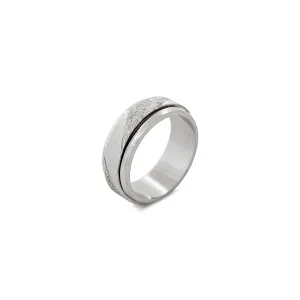 Diagonal Laser Cut Grooved Band (Silver)