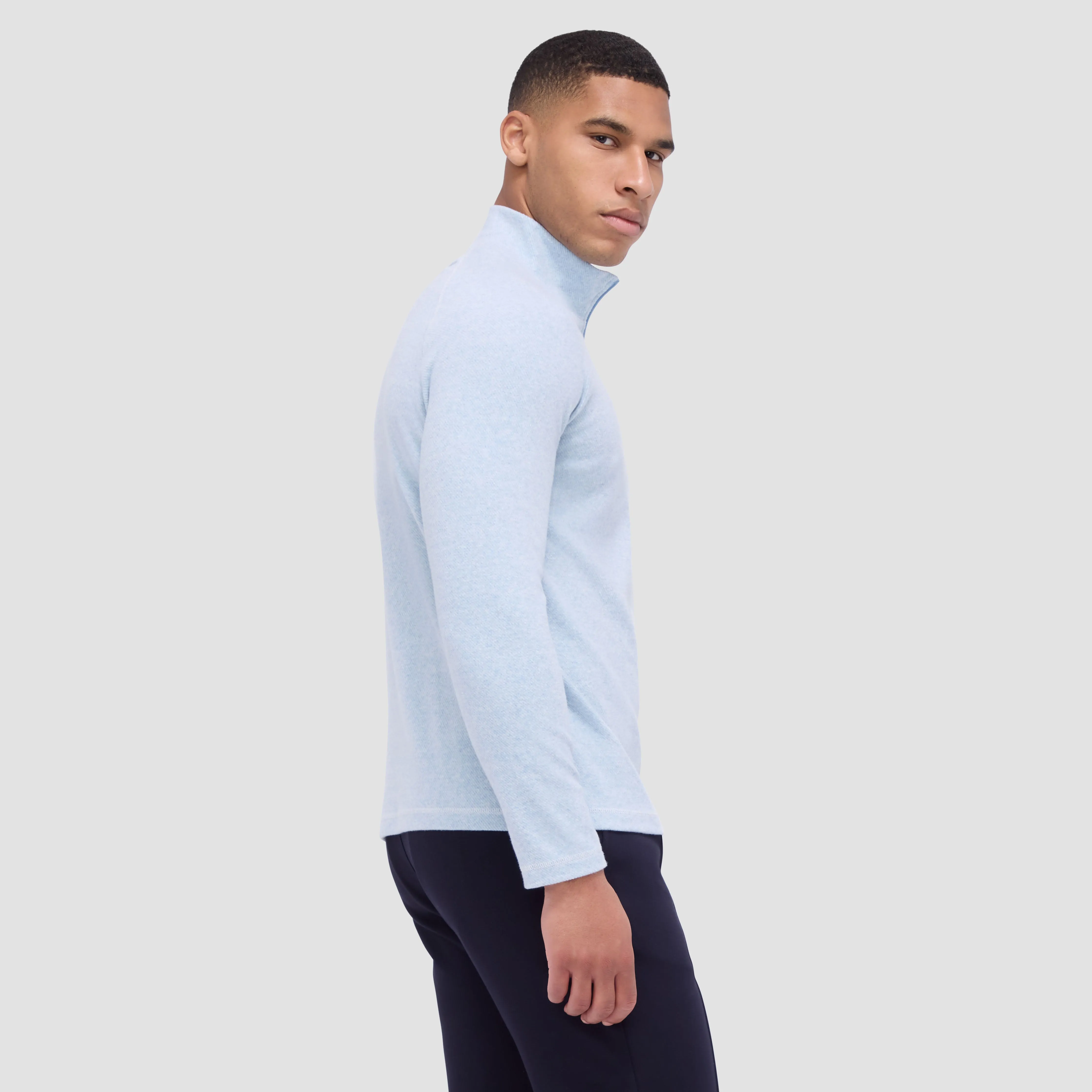 Diagonal Pinstripe Quarter-Zip Pullover