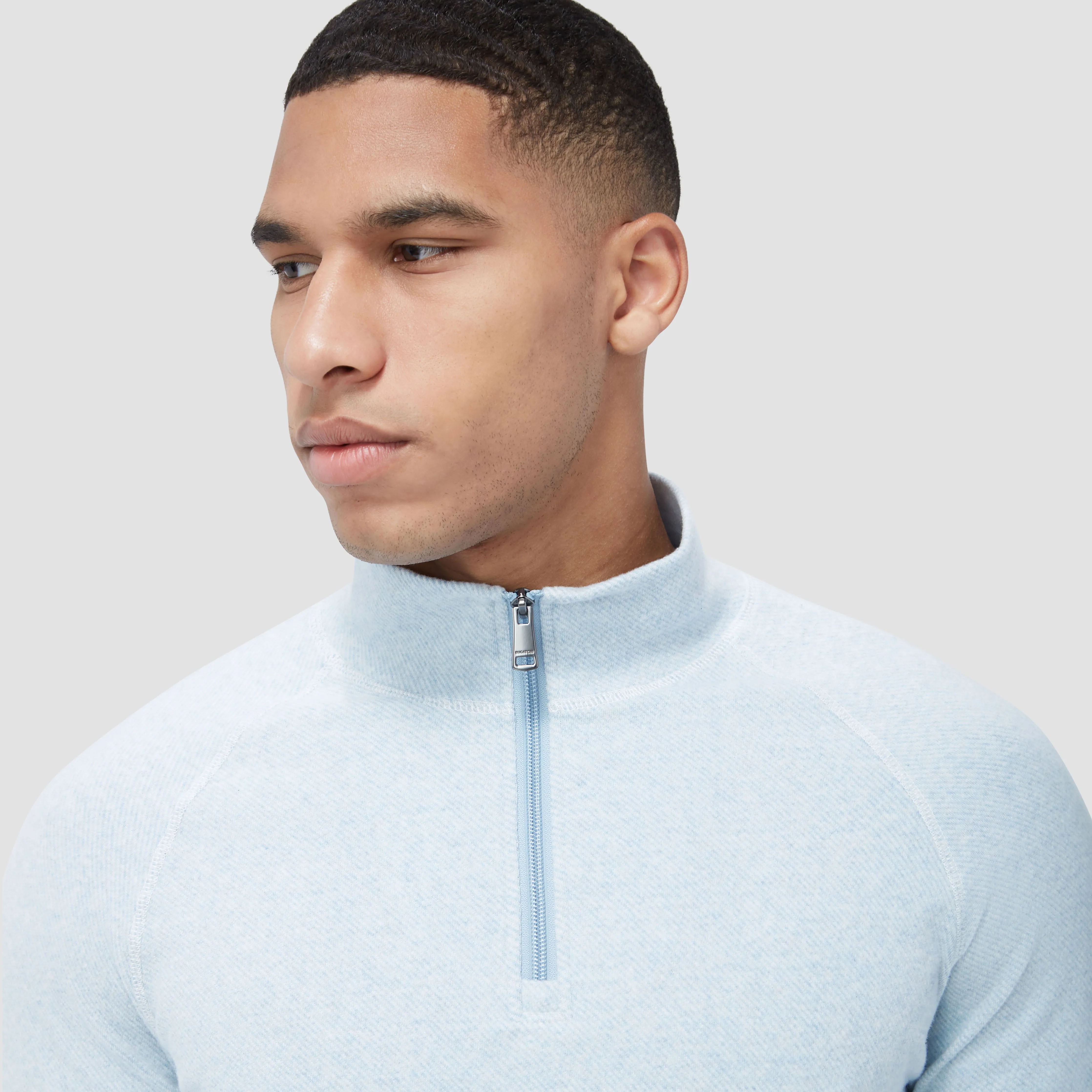 Diagonal Pinstripe Quarter-Zip Pullover