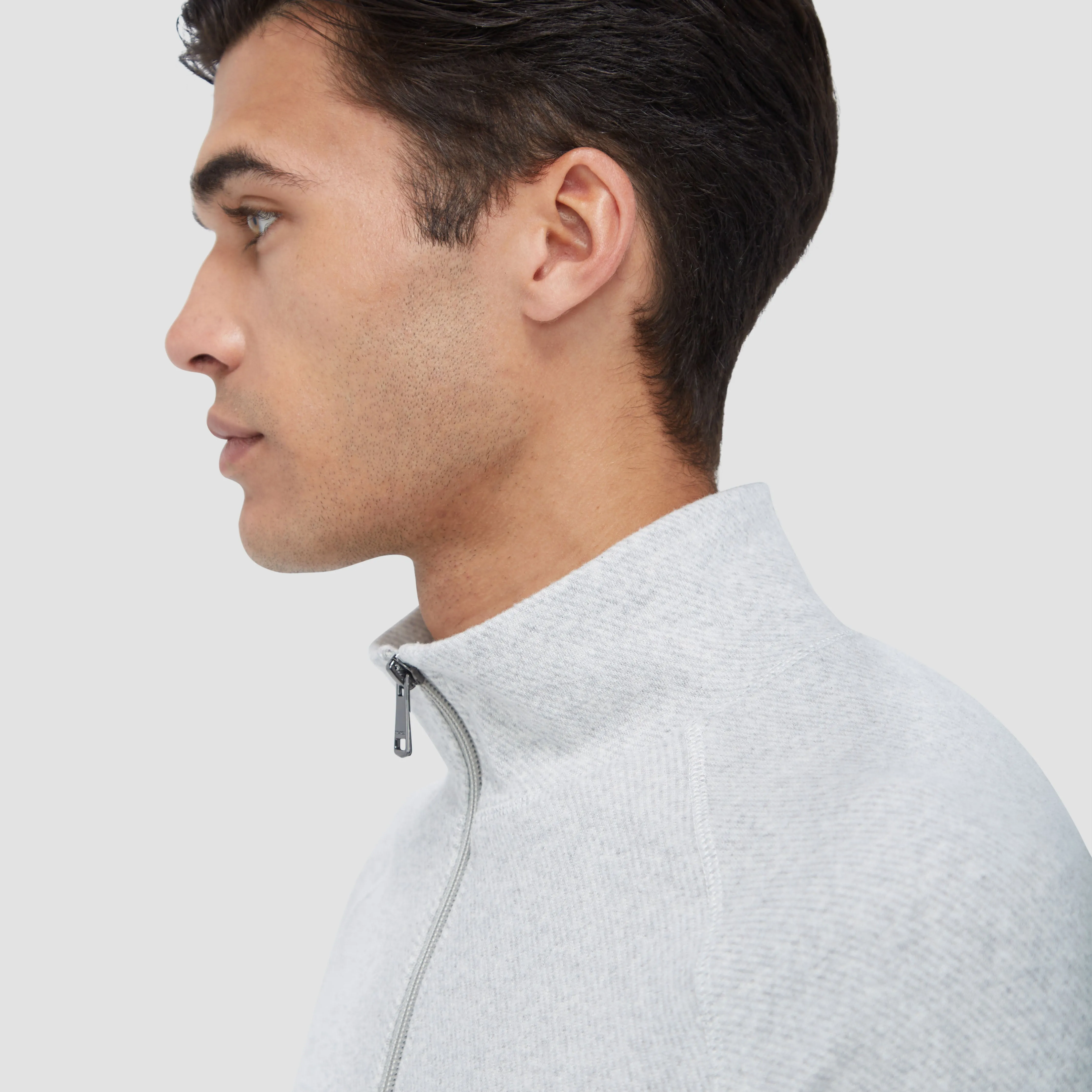 Diagonal Pinstripe Quarter-Zip Pullover