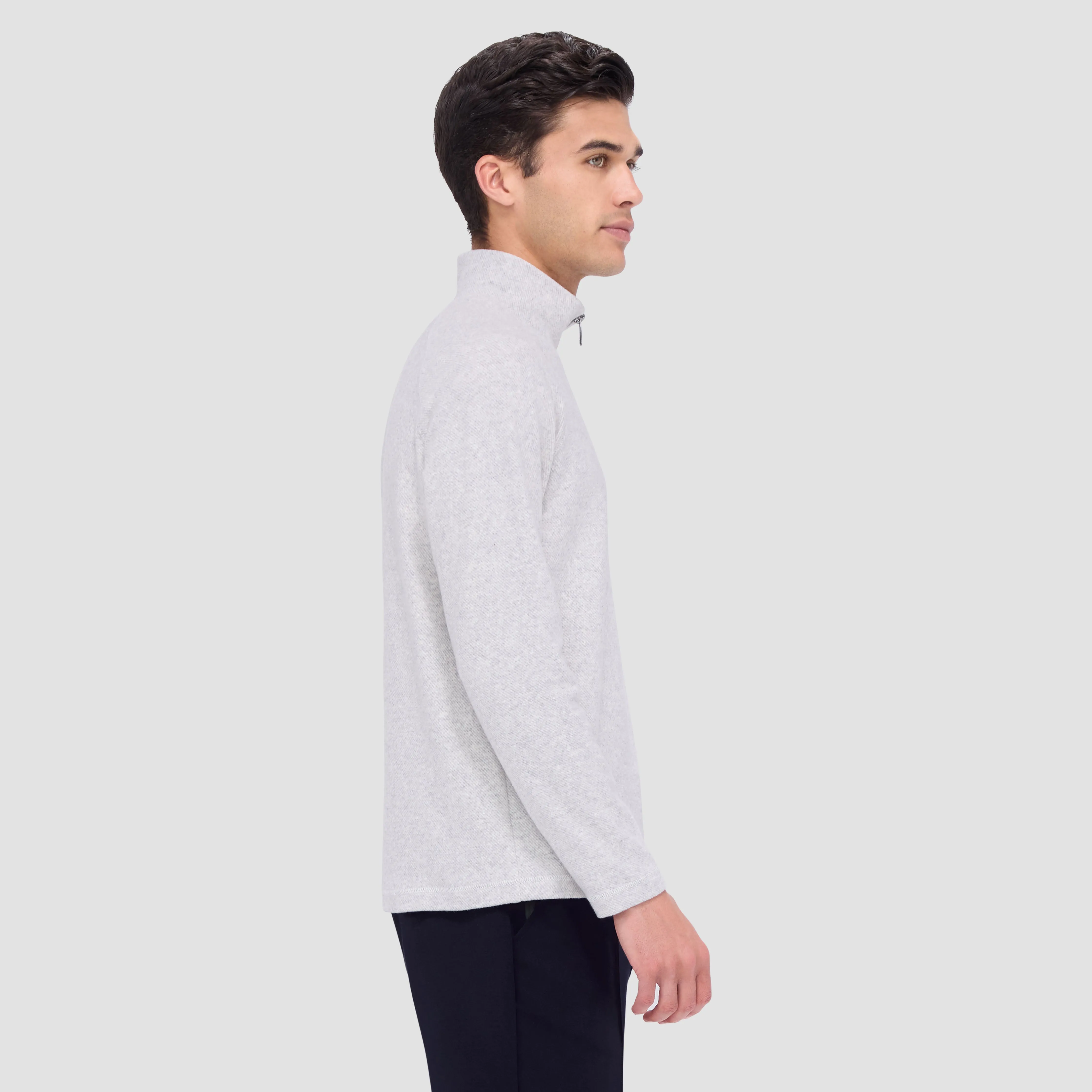 Diagonal Pinstripe Quarter-Zip Pullover