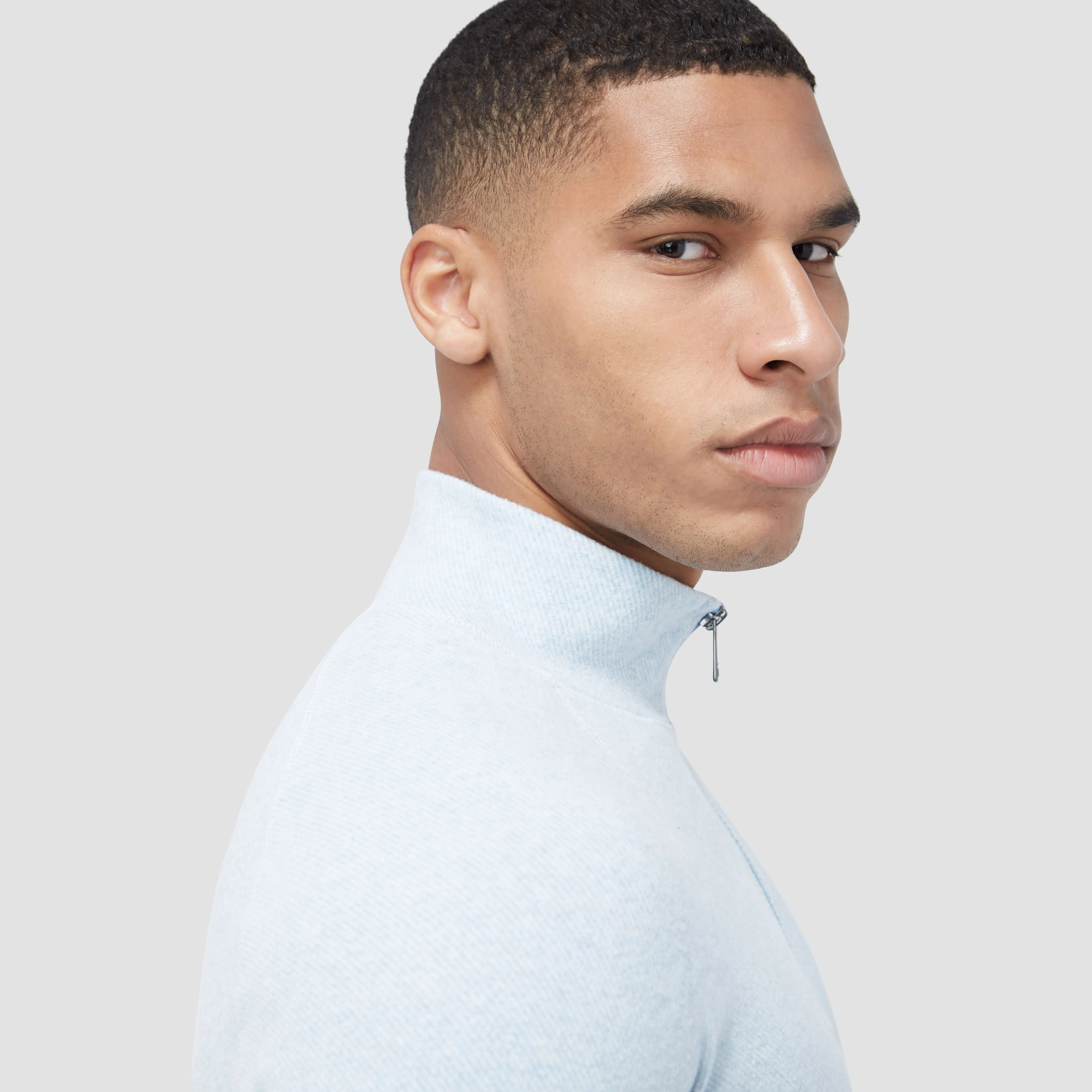 Diagonal Pinstripe Quarter-Zip Pullover