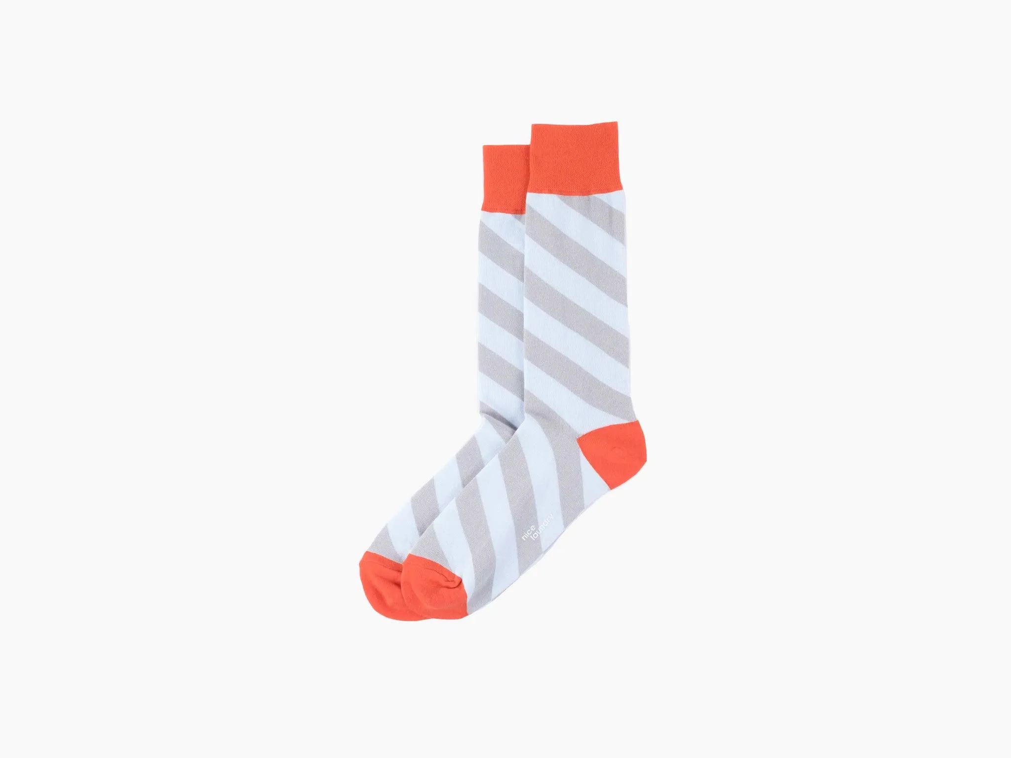Diagonal Stripe-Light Blue/Grey