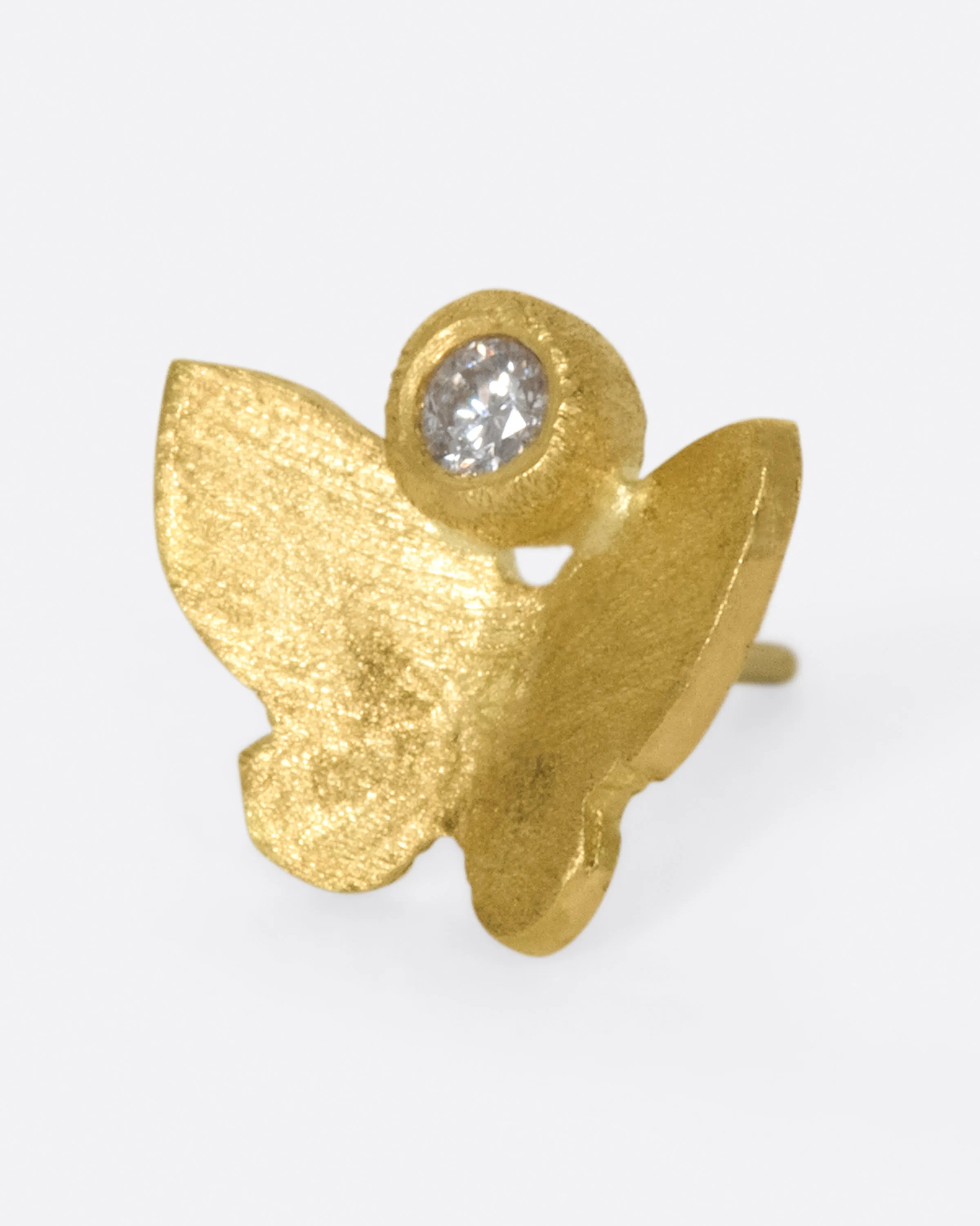 Diamond Butterfly Threadless Earring