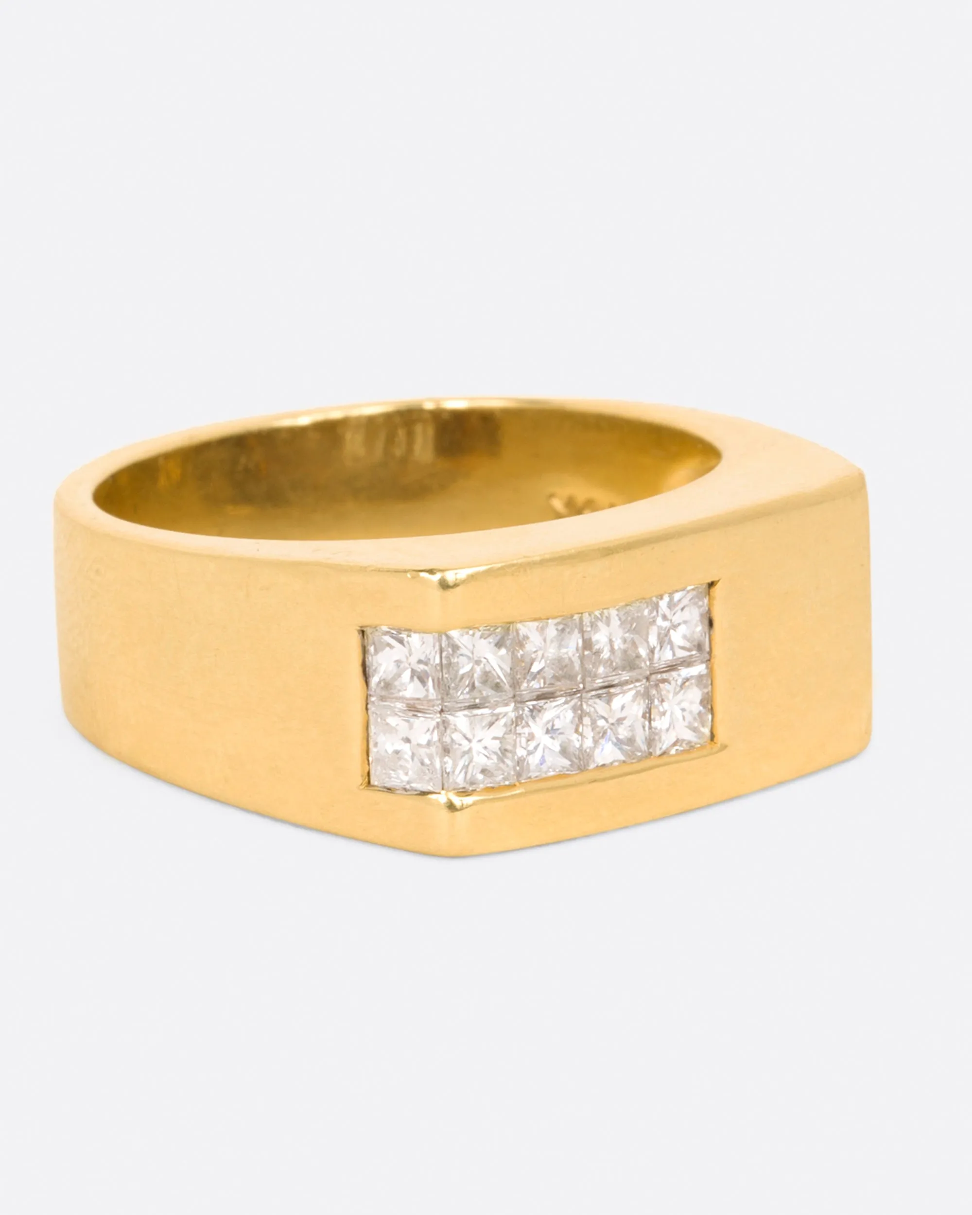 Diamond Corner Signet Ring