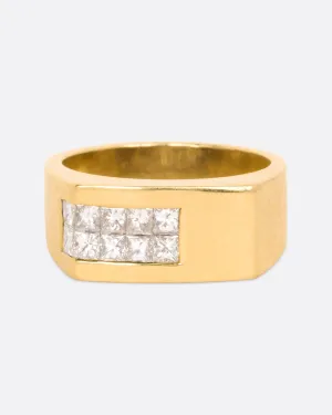 Diamond Corner Signet Ring