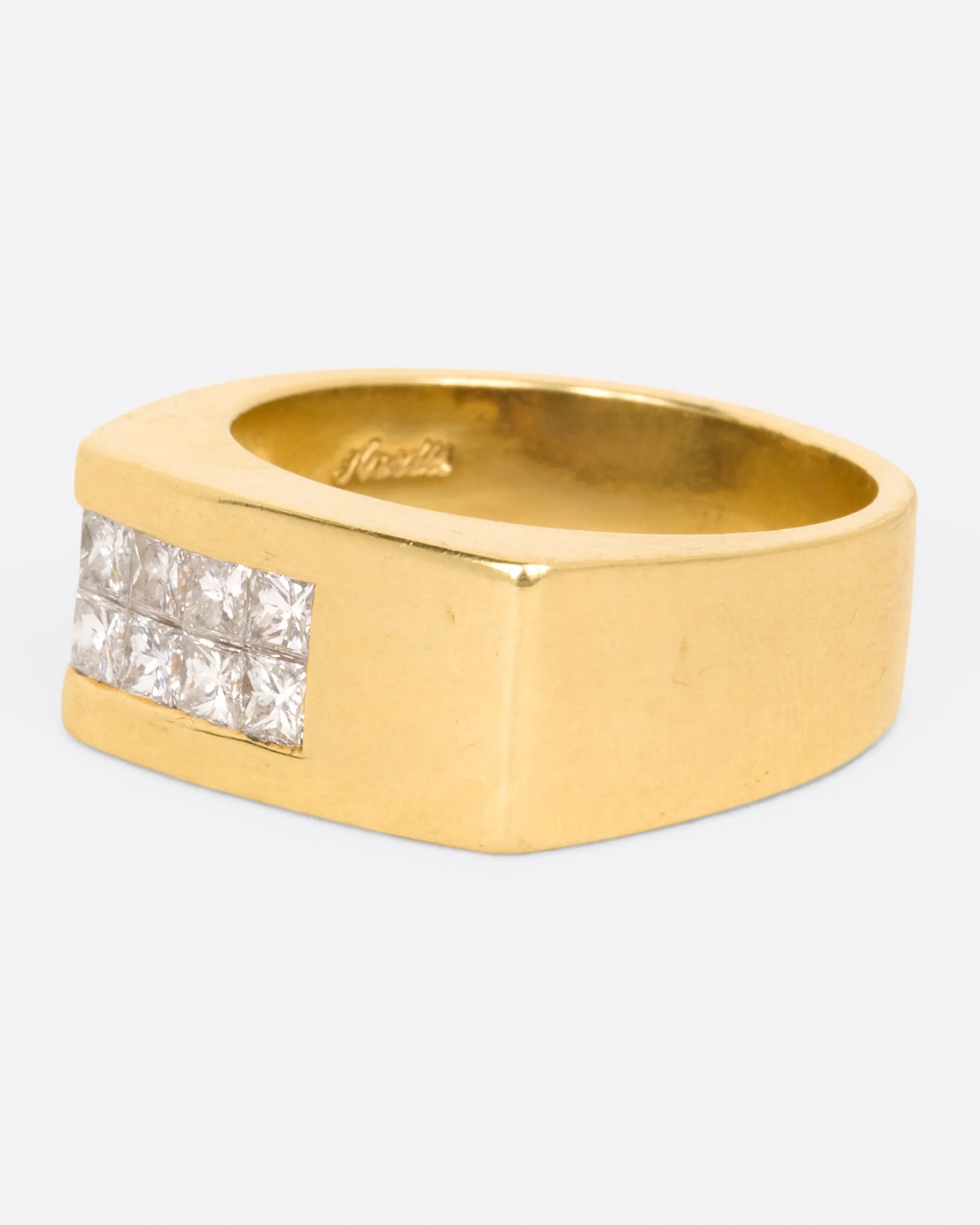 Diamond Corner Signet Ring