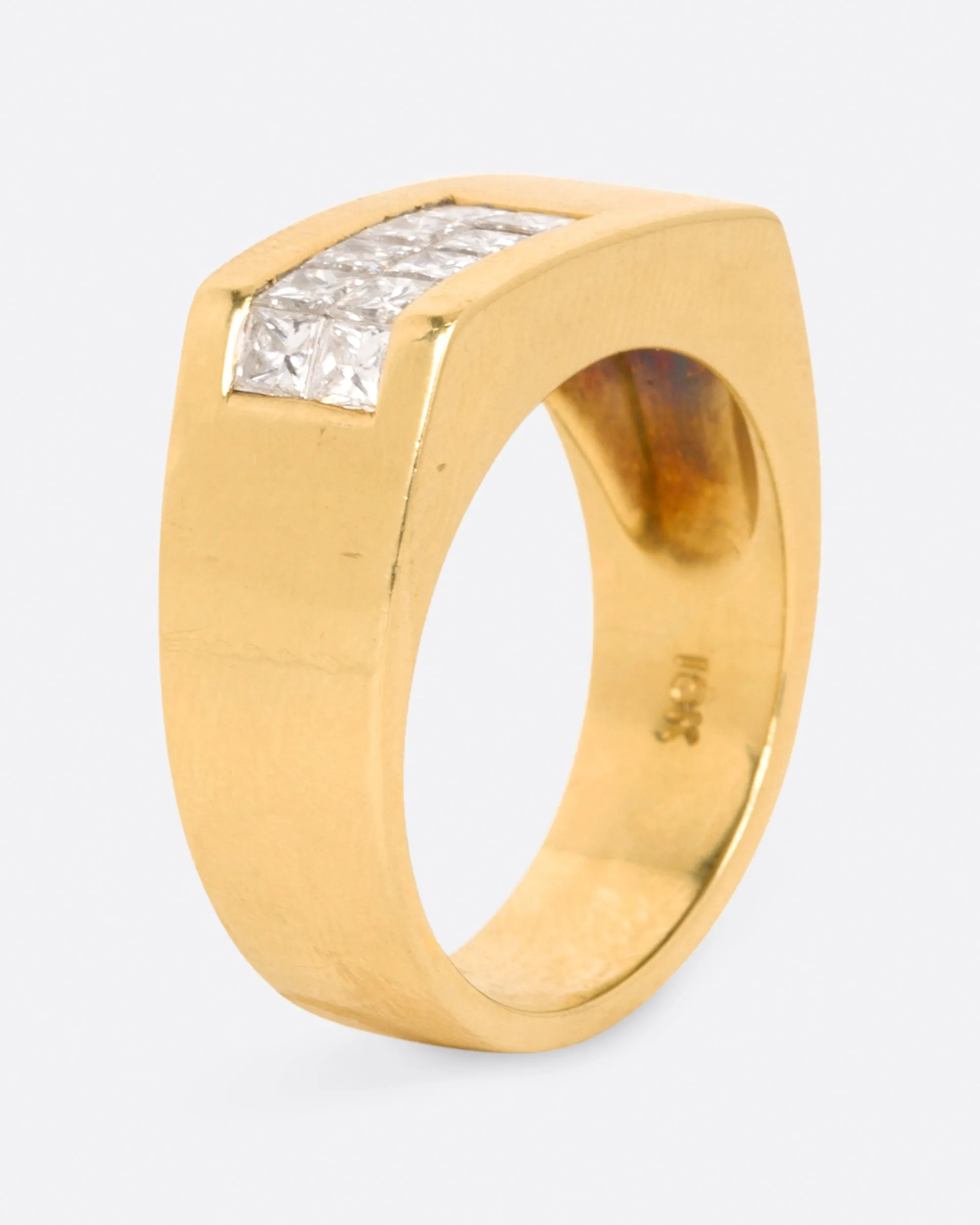 Diamond Corner Signet Ring