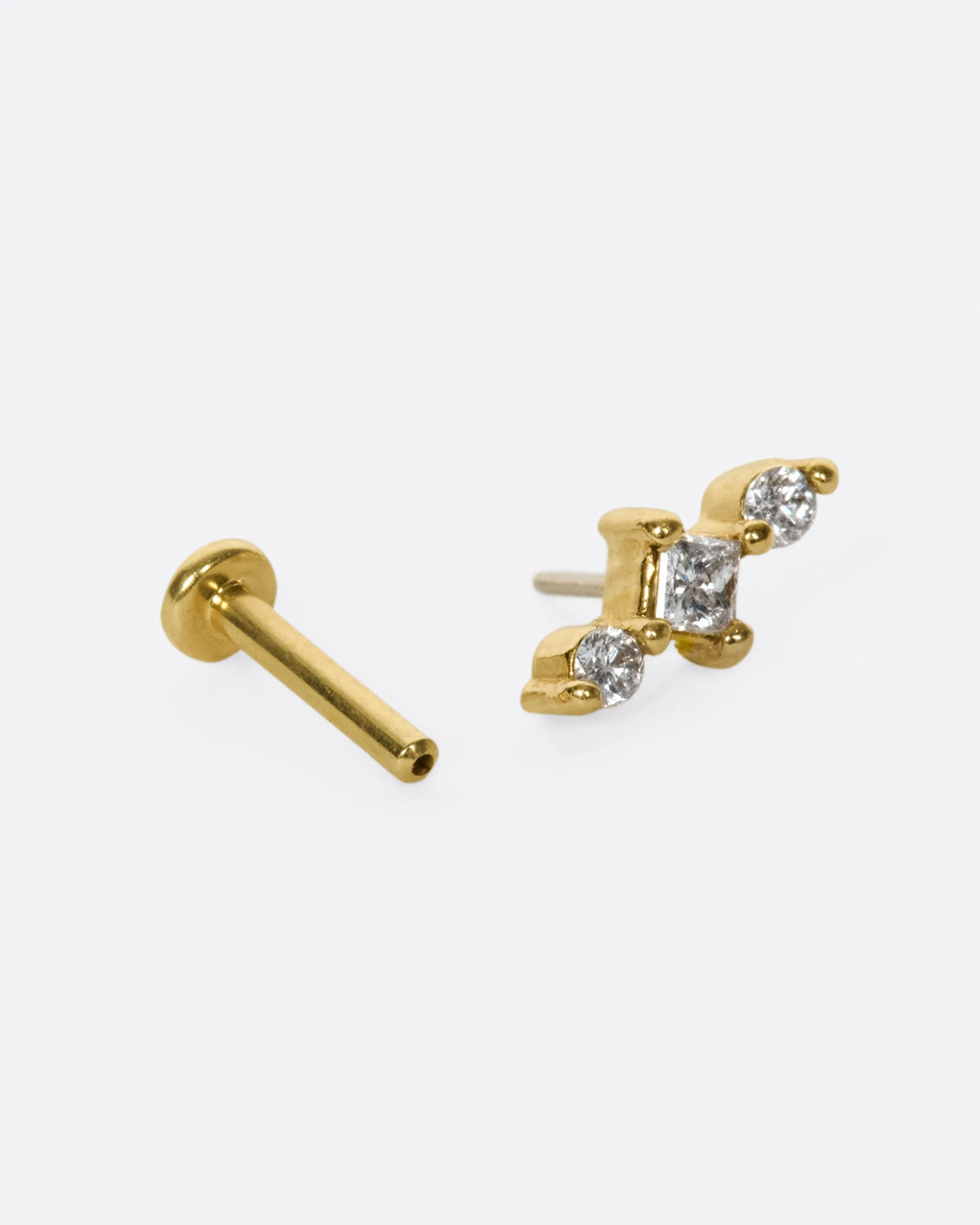 Diamond Juno Threadless Earring