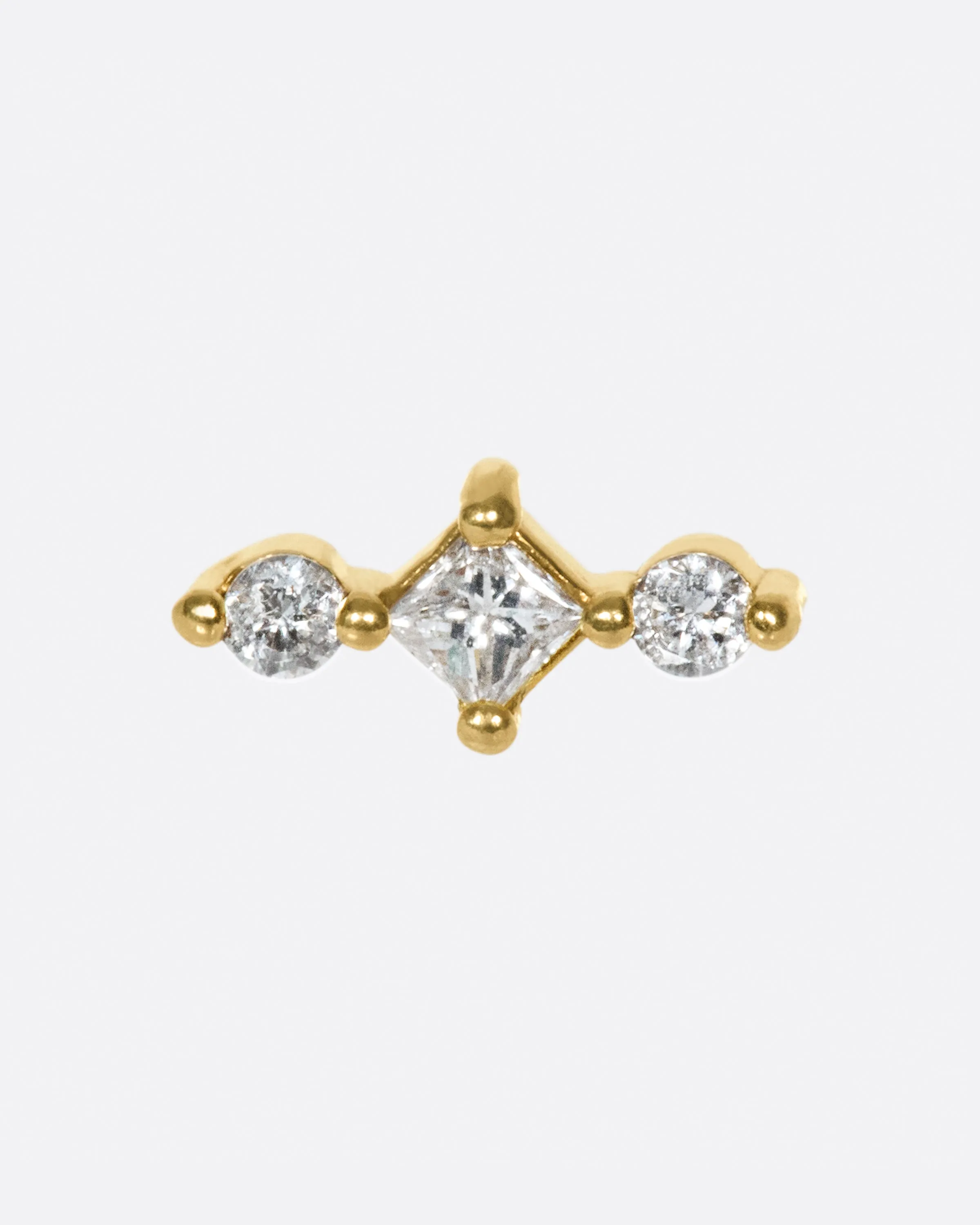 Diamond Juno Threadless Earring