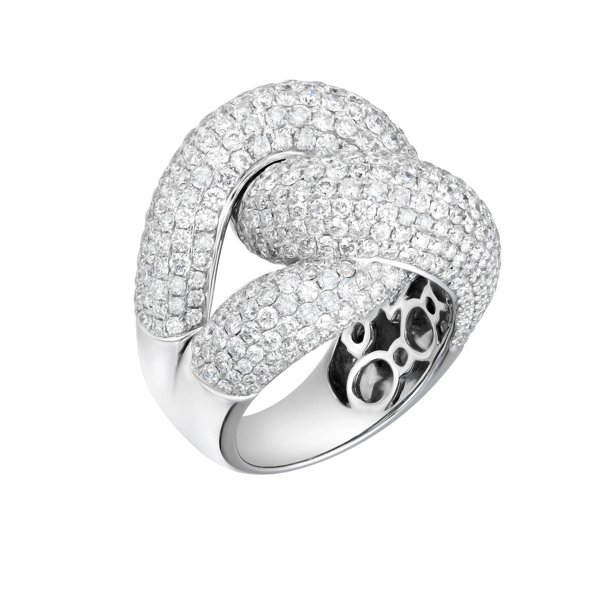 Diamond Waves Knot Ring