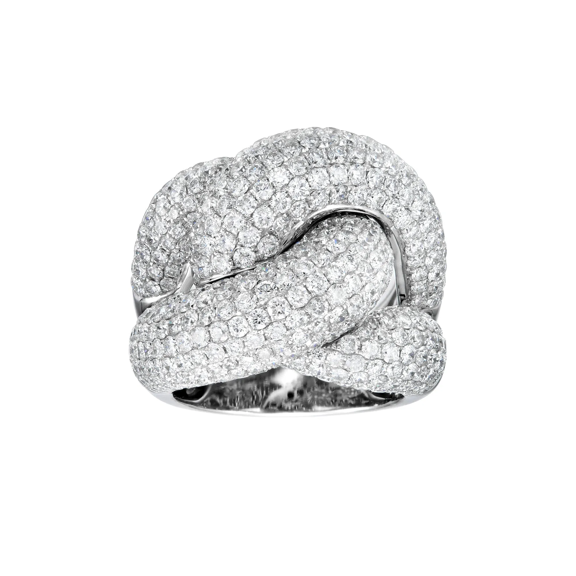 Diamond Waves Knot Ring