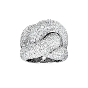 Diamond Waves Knot Ring