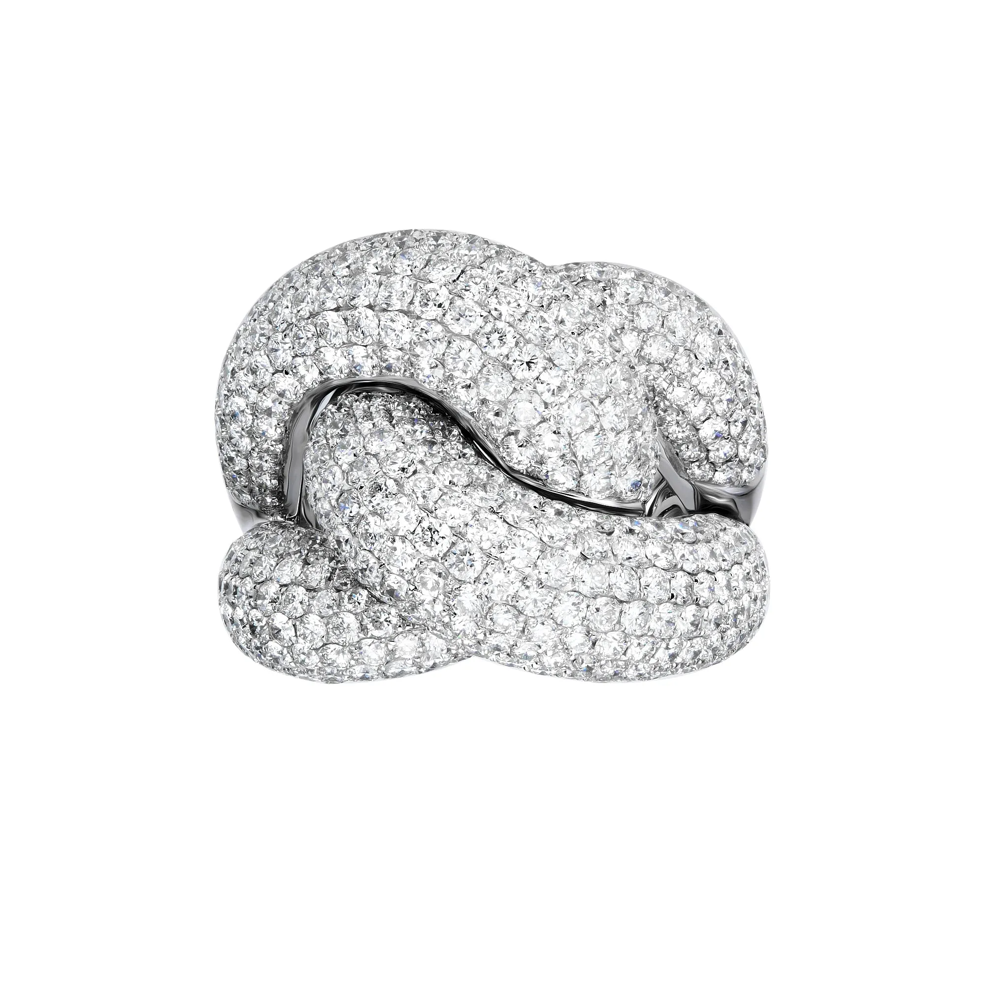 Diamond Waves Knot Ring
