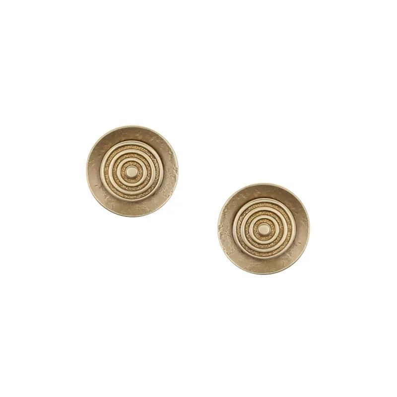Dished Disc with Patterned Disc Post Earring
