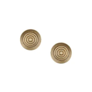 Dished Disc with Patterned Disc Post Earring