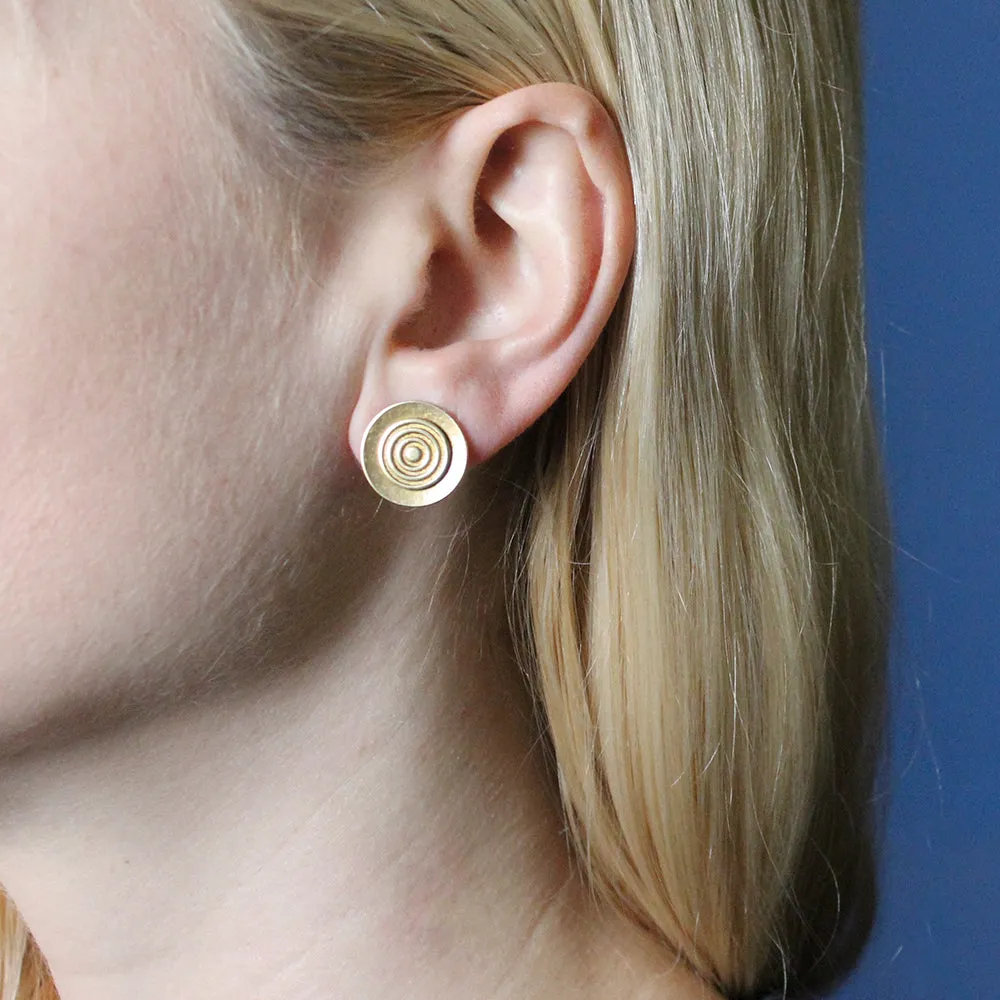 Dished Disc with Patterned Disc Post Earring