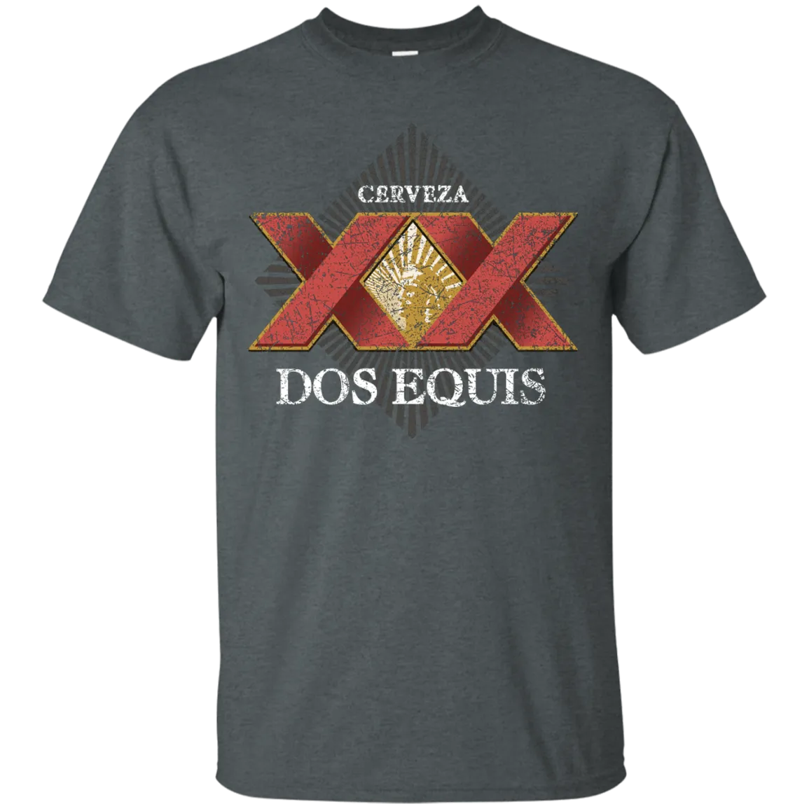 Dos Equis XX Lager Beer T-Shirt Custom Designed Worn Label Pattern
