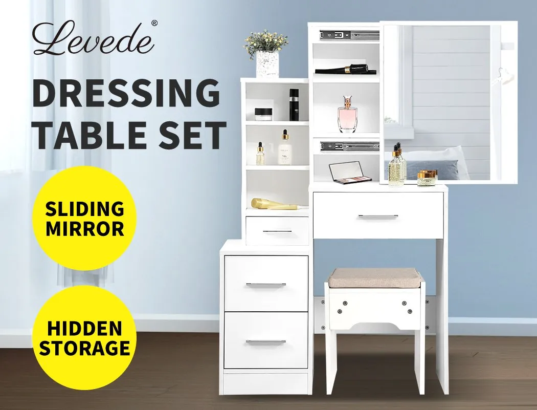 Dressing Table Set Stool Mirrors Jewellery Cabinet Makeup Organizer