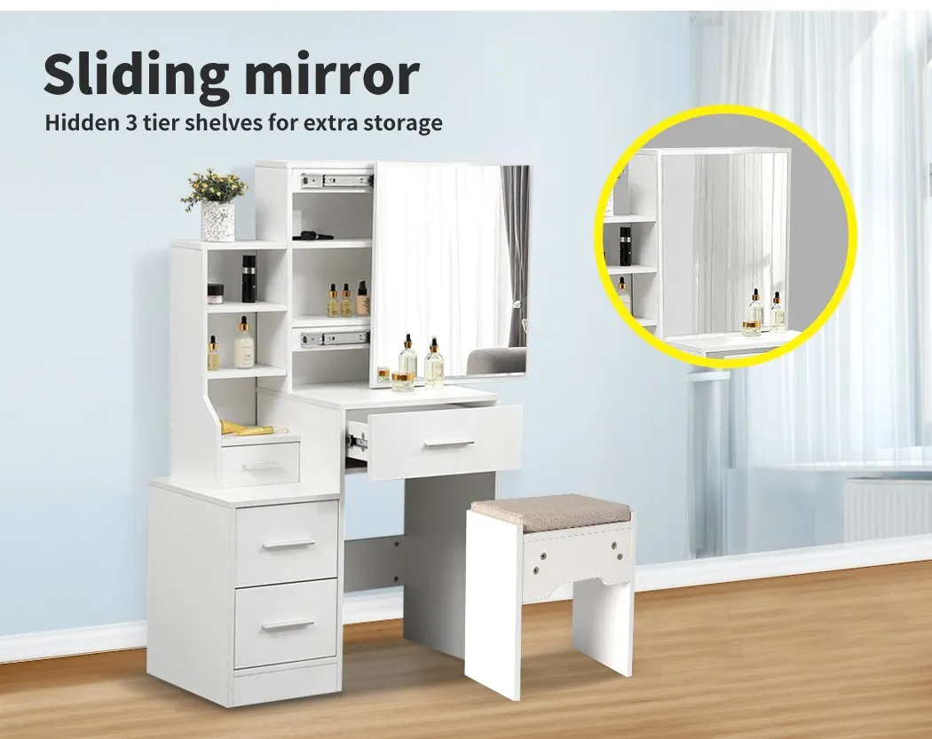 Dressing Table Set Stool Mirrors Jewellery Cabinet Makeup Organizer