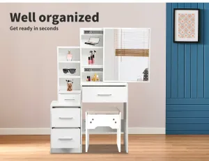 Dressing Table Set Stool Mirrors Jewellery Cabinet Makeup Organizer