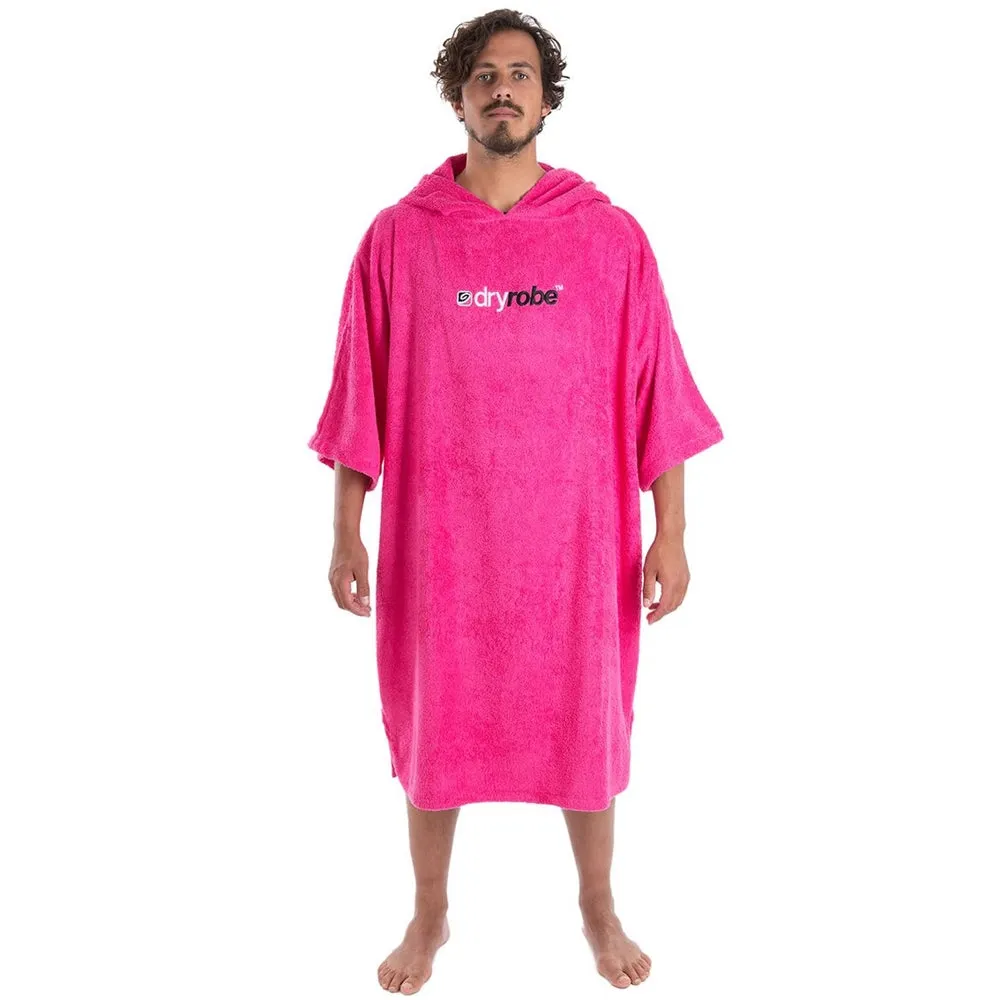 Dry Robe Short Sleeve Towel Robe Pink Large