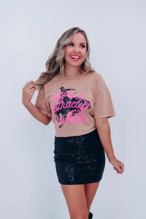 Easily Distracted By Cowboys Graphic Tee - Taupe