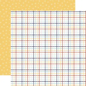 Echo Park - Baby On Board It's a Boy - 12x12 Single Sheet - Sweet Boy Plaid
