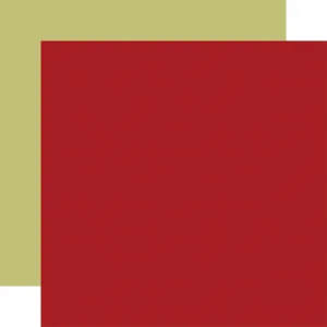 Echo Park - Christmas Joy - 12x12 Single Sheet / Dk Red / Lt Green Coordinating Solid