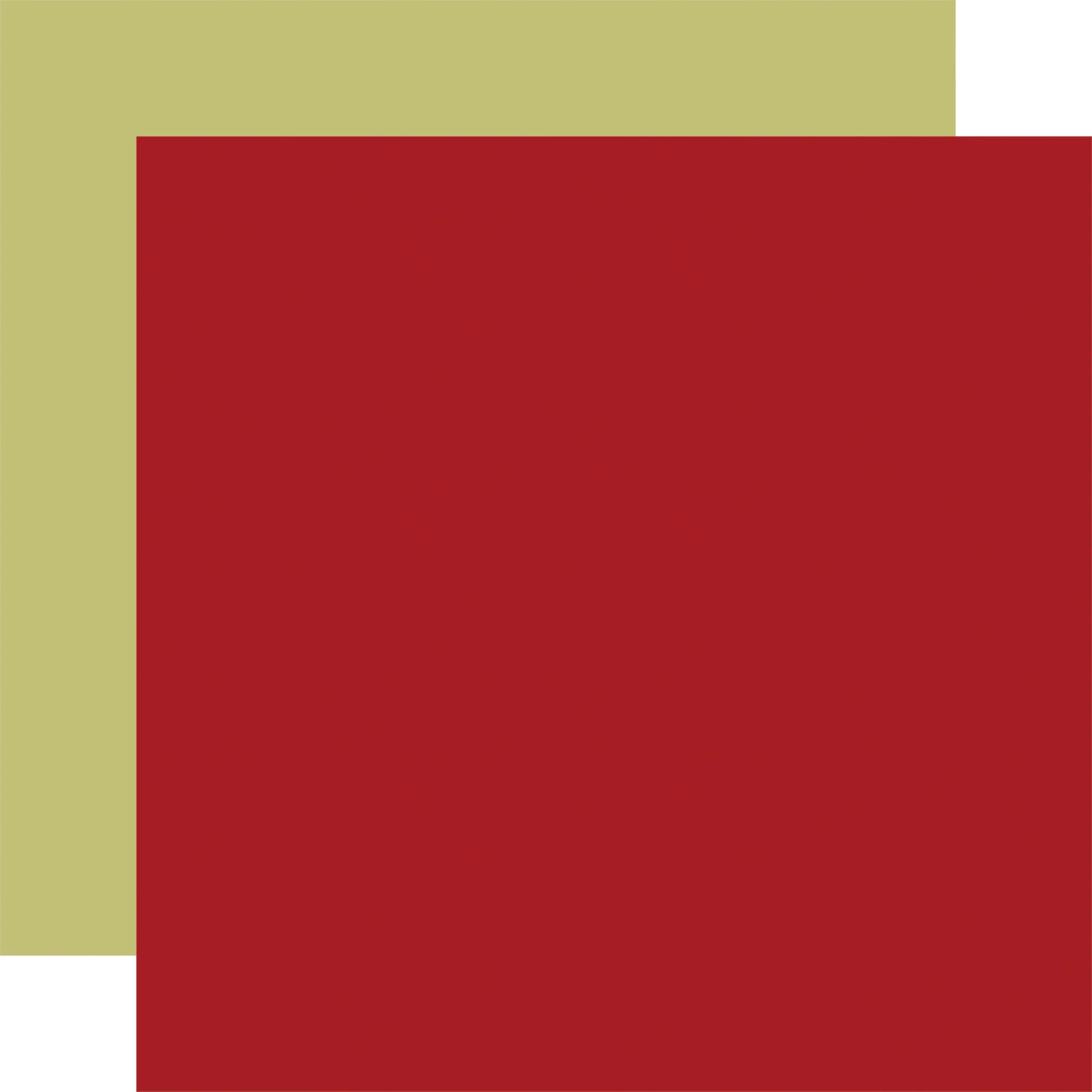 Echo Park - Christmas Joy - 12x12 Single Sheet / Dk Red / Lt Green Coordinating Solid