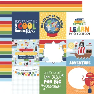 Echo Park - My Little Boy - 12x12 Single Sheet / 4x4 Journaling Cards