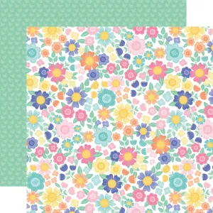 Echo Park - My Little Girl - 12x12 Single Sheet / Bright Floral