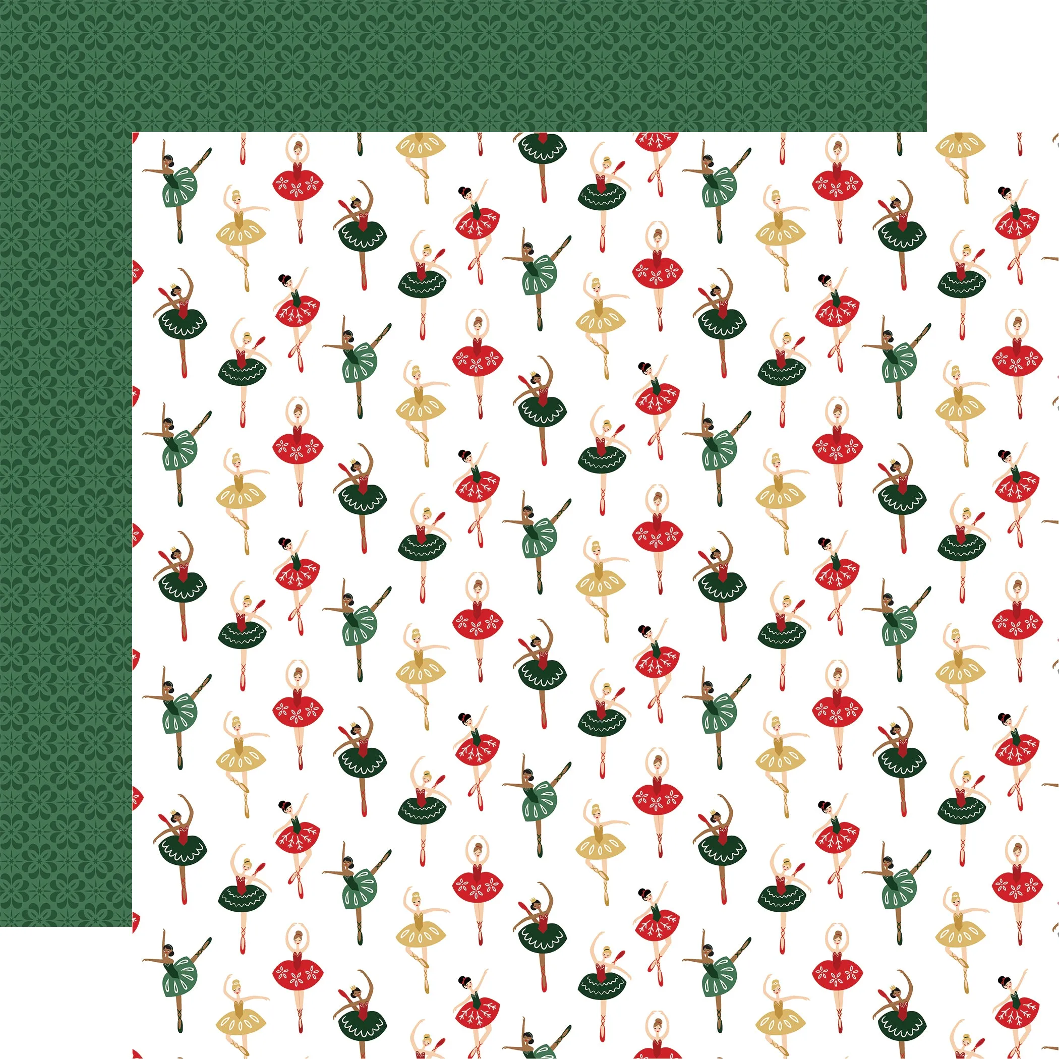 Echo Park - Nutcracker Christmas - 12x12 Single Sheet / Festive Ballerinas