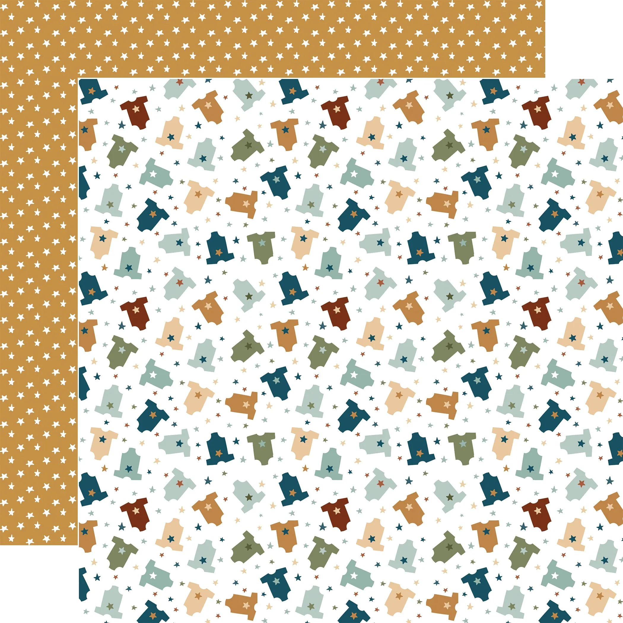 Echo Park - Special Delivery Baby Boy - 12x12 Single Sheet / Tiny Boy Clothes