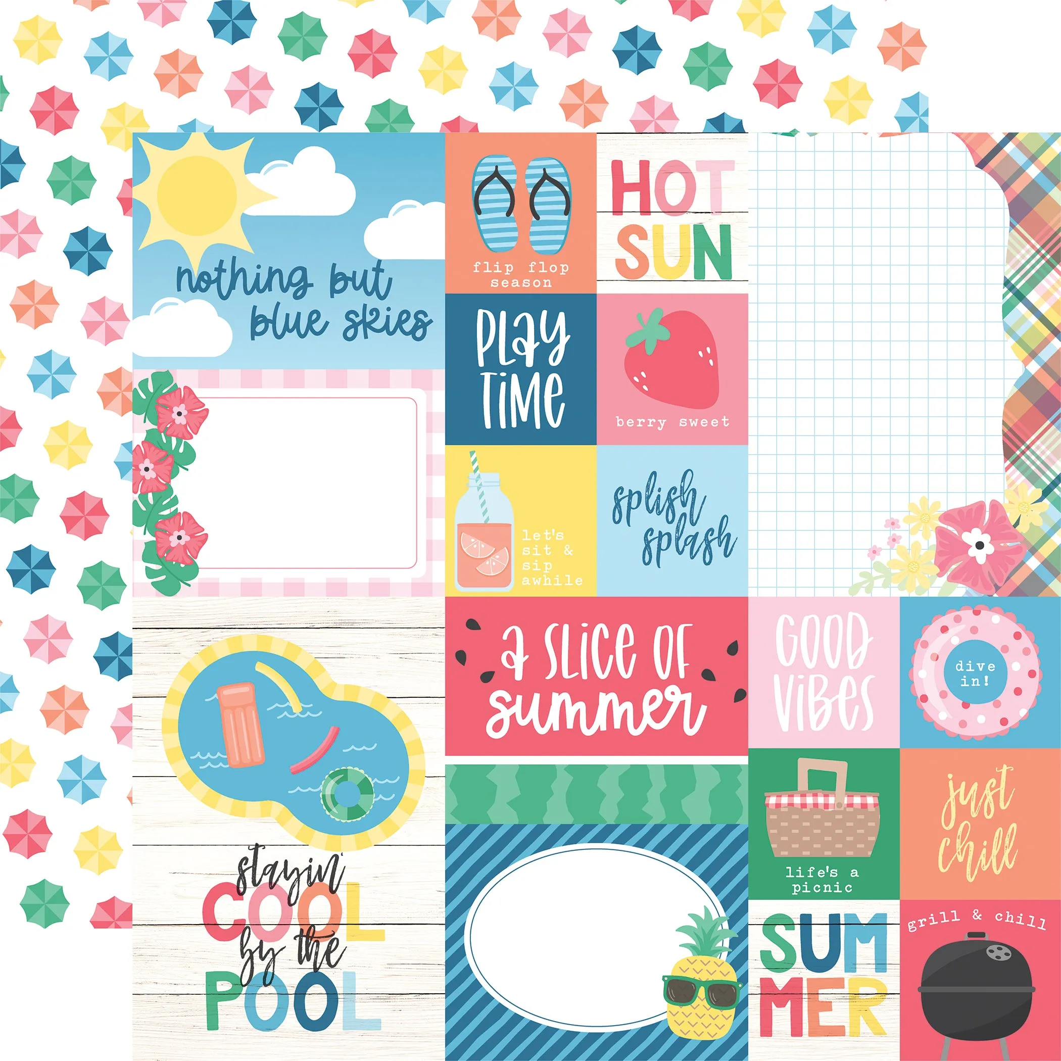 Echo Park - Sun Kissed - 12x12 Single Sheet / Multi Journaling Cards