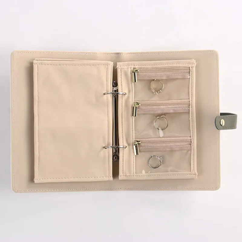 Elegant Portable Checkered Jewelry Storage Bag