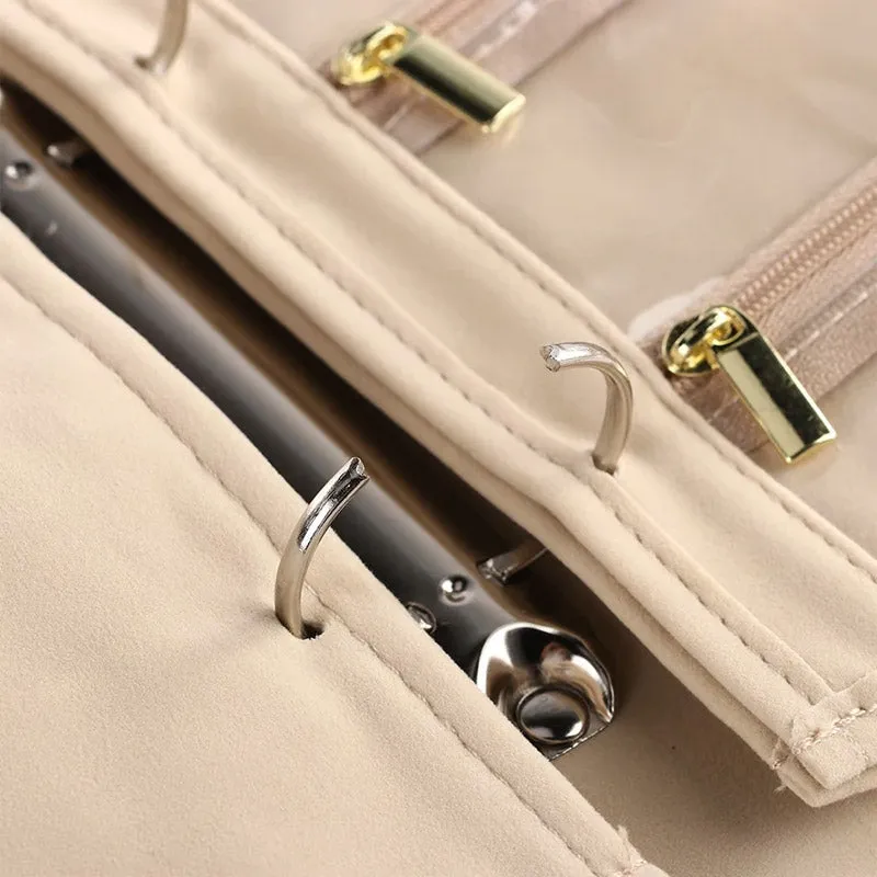 Elegant Portable Checkered Jewelry Storage Bag