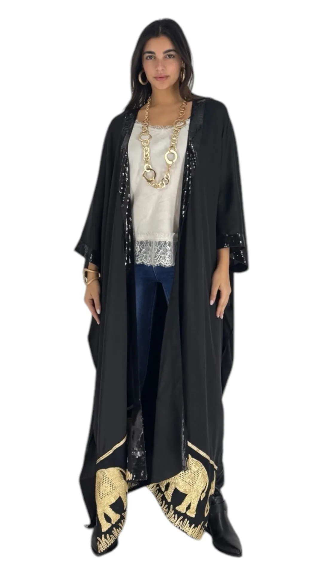 Elephant black abaya