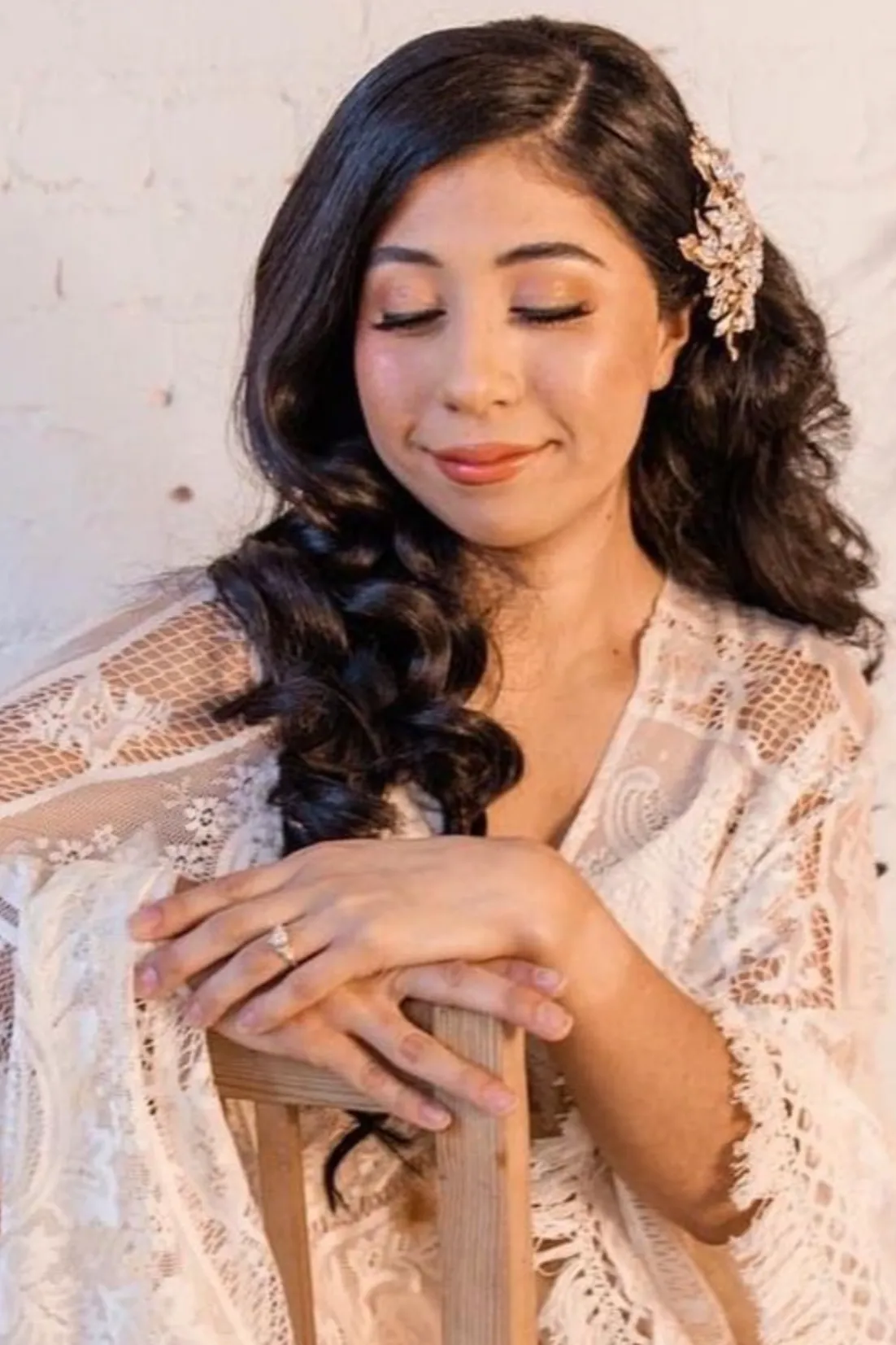 Ellee Real Bride Adorned with LDYIE Swarovski Hair Comb, Wedding Headpiece