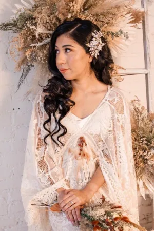 Ellee Real Bride Adorned with LDYIE Swarovski Hair Comb, Wedding Headpiece